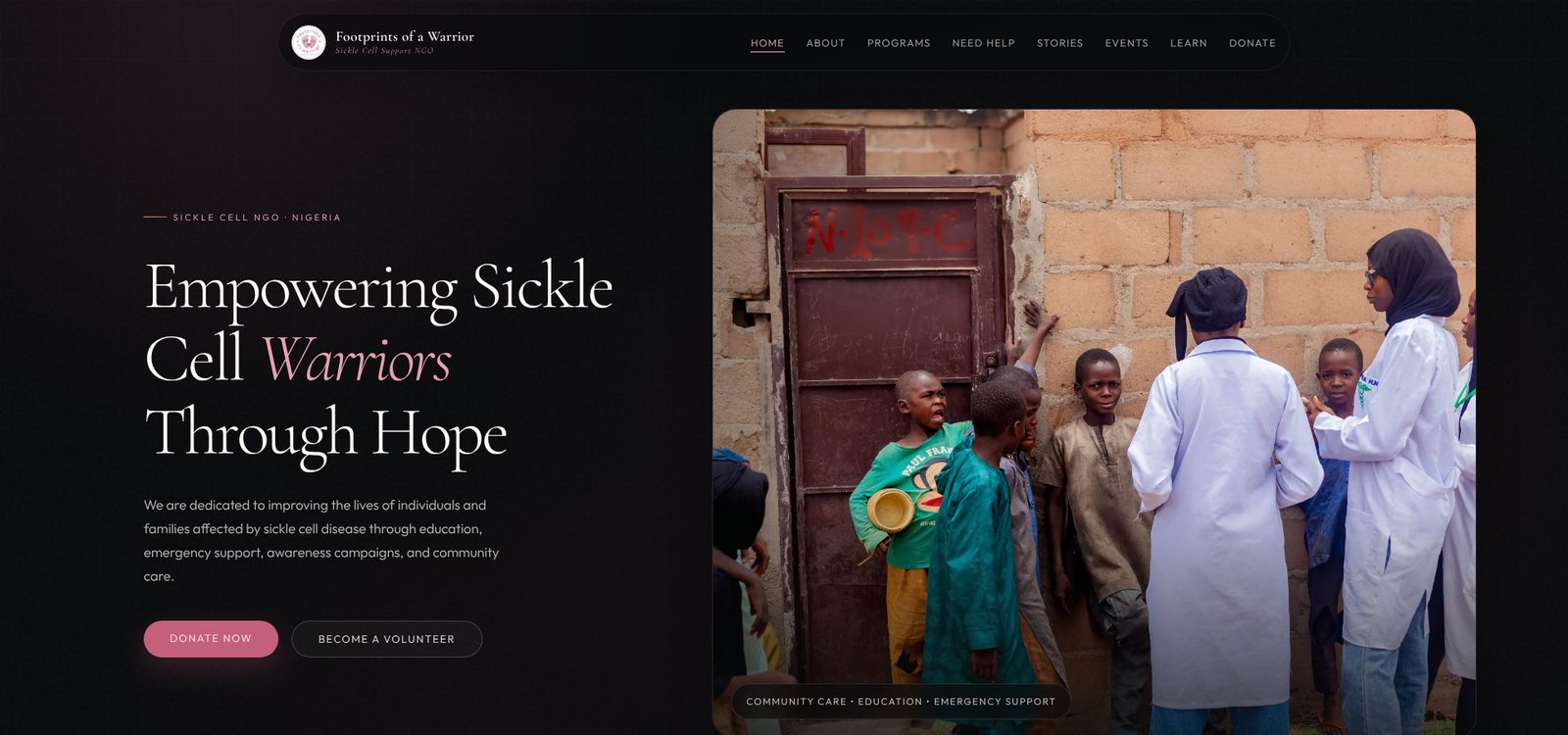 Footprints of a Warrior — website by AetherFlow Studio